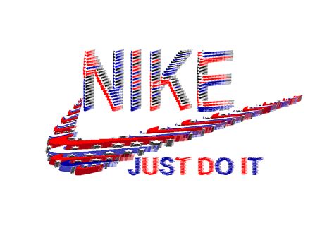 Nike, 3D, logo, with U.S.A. flag stripes, | Logotipos