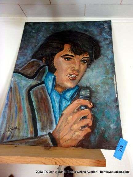 Elvis Presley Hand Painted Portrait Bentley Associates Llc