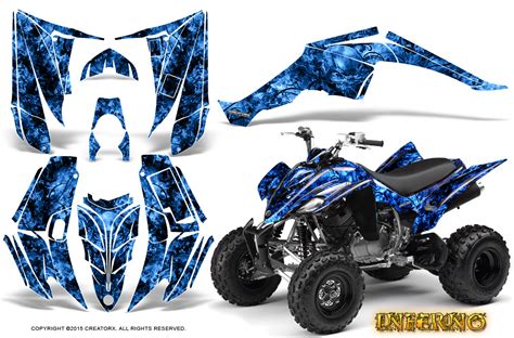 Yamaha Raptor Graphics Kit Creatorx Decals Stickers Inferno Blue Ebay