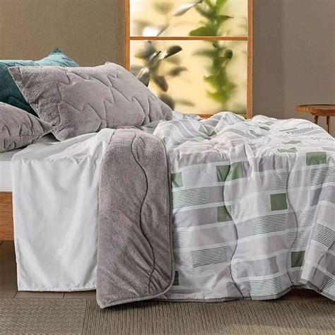 Edredom Solteiro Altenburg Blend Comfort Plush Dupla Face Cinza