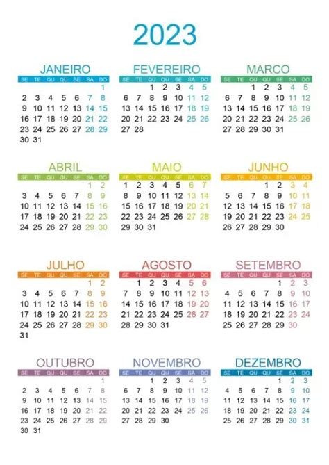 Calendário 2023 Para Imprimir Feriados E Datas Comemorativas Portal