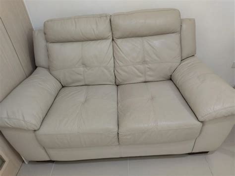 Leather Sofa -2 seats, Furniture & Home Living, Furniture, Sofas on ...