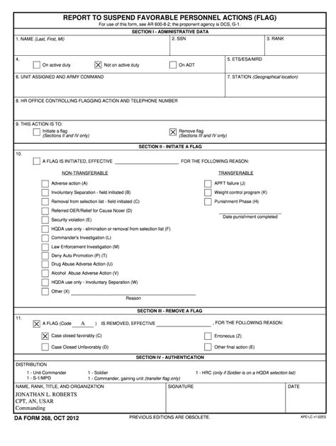 Army Flag Code Da Form 268 Fill And Sign Printable Template Online