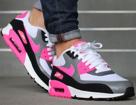 Women’s Nike Air Max 90 Essential 616730-101 White Hyper Pink Cool Grey ...