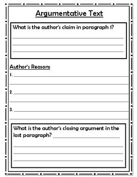 Argumentative Text Graphic Organizer By Angelina Salazar TPT