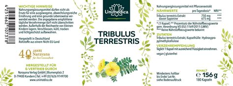 Tribulus Terrestris Mit 90 Saponinen 750 Mg Tribulus Terrestris