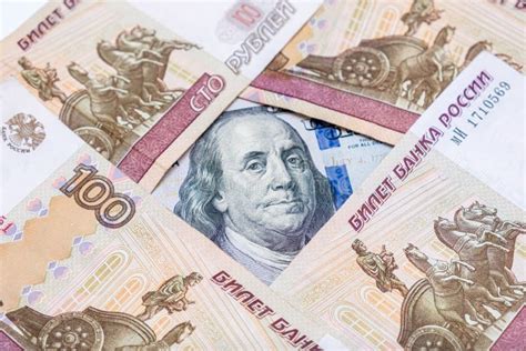 Russian Rubles Rub and American Dollars Usd Exchange Rate Concept ...