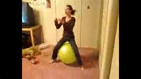 Girl bouncing on exercise ball with cartoon sound effects - YouTube