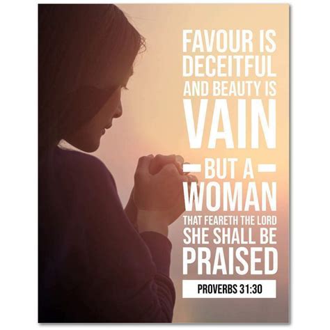 Favour Is Deceitful Proverbs 31 30 Bible Verse Message Ready To Hang