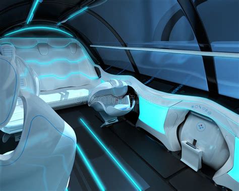 Futuristic Interior Design of the Passenger Zone of a Supersonic Business Class Aircraft. Stock ...