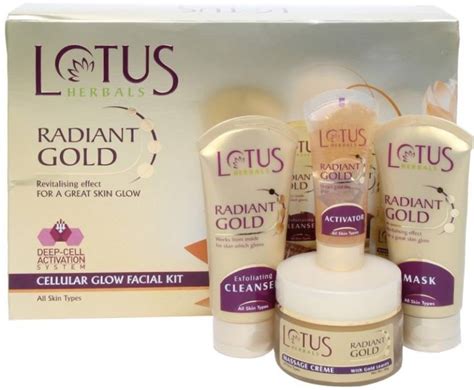 Lotus Herbals Radiant Gold Cellular Glow Facial Kit 170 G Price In India Buy Lotus Herbals