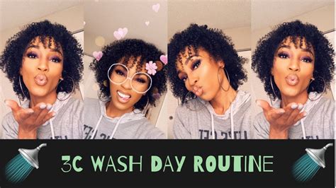 My Natural Hair Wash Day Routine 3c 4a Hair Youtube