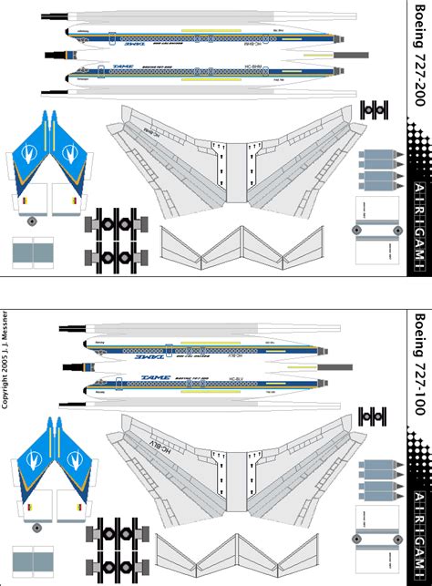 4G Tame 1970 C S Boeing 727 100 And Boeing 727 200 Airigami X By