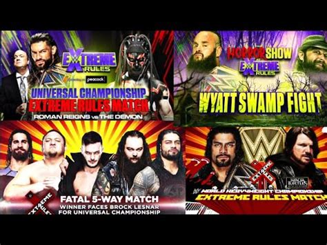 Every WWE Extreme Rules Main Event 2015 2021 Official Match Card