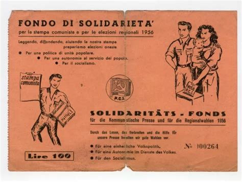 Buono Lire Fondo Di Solidariet Partito Comunista Eur