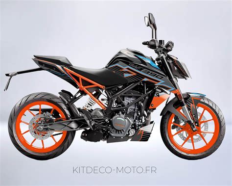 Kit déco KTM 125 390 Duke Factory Cyan Kitdeco moto fr