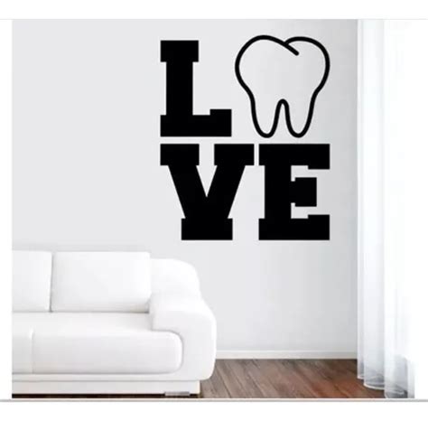 Vinil Decorativo Consultorio Dental I Love Odonto Muela Meses Sin