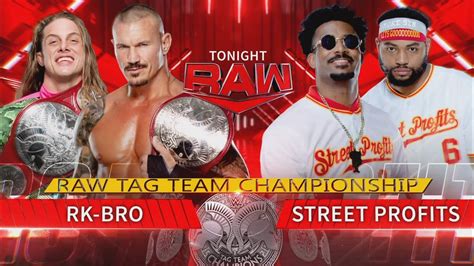 Rk Bro Vs The Street Profits Raw Tag Team Championship Full Match