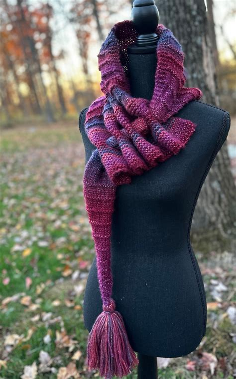 Keyhole Scarf Knit Pattern Beautiful Scarf Gift For Her Etsy