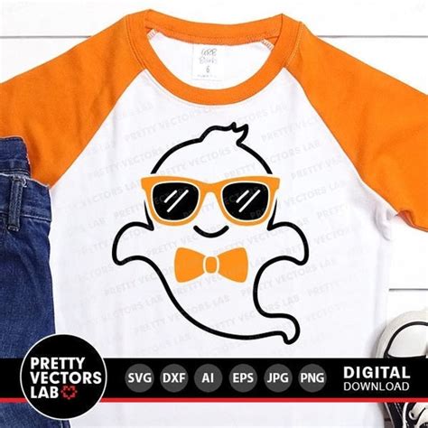 Boy Ghost Svg Halloween Cut Files Ghost With Sunglasses Svg Etsy