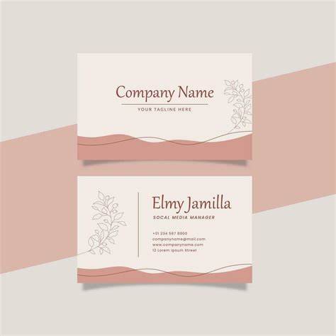 Printable Aesthetic Business Card Template Decorated With Minimalist