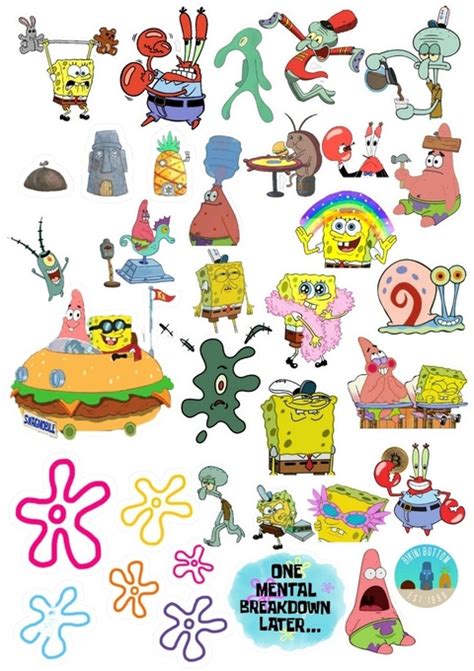 Stickers Bob Esponja Plancha A Libreria Ruta