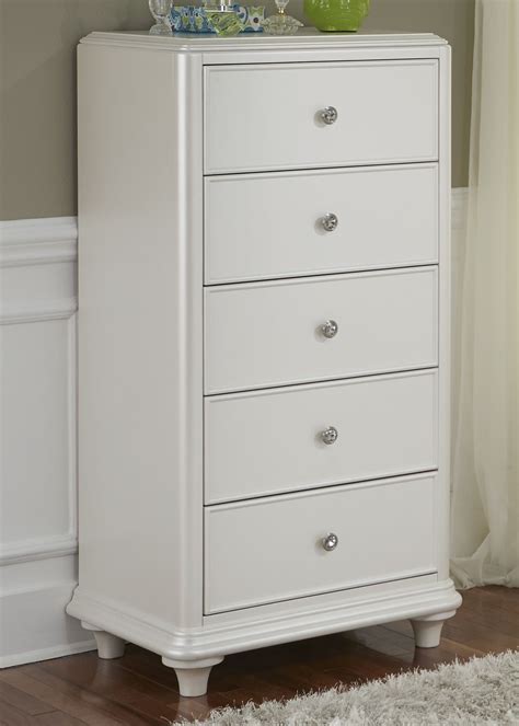 Stardust Iridescent White 5 Drawer Lingerie Chest From Liberty 710