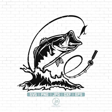 bass fishing svg bass clipart fishing svg bass fish svg bass vector
