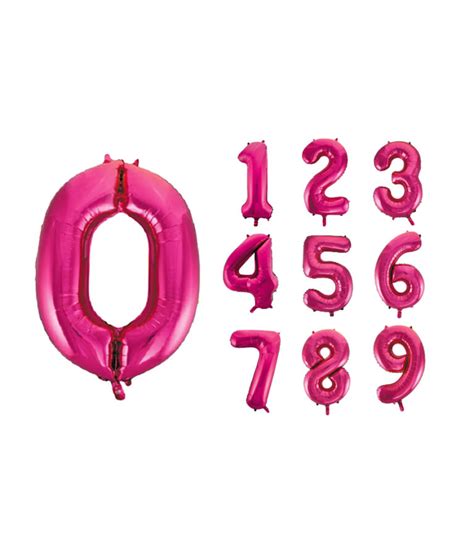 Helium Filled Pink Foil Number Balloon 34in Looksharpstore