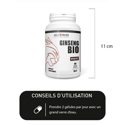 Ginseng Bio 60 Gélules Végétales Pilulier De 60 Gélules Végétales