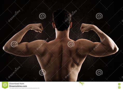 Muscular Back Stock Photo Image Of Powder Body Masculine 73349716