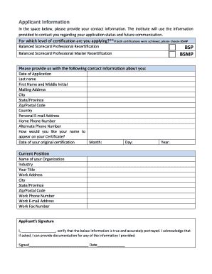 Fillable Online Recertification Application For Certified Balanced