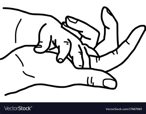 Hand of baby and mother holding Royalty Free Vector Image