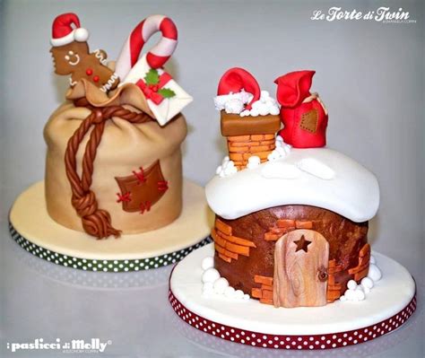 Two Cakes Decorated To Look Like Christmas Decorations