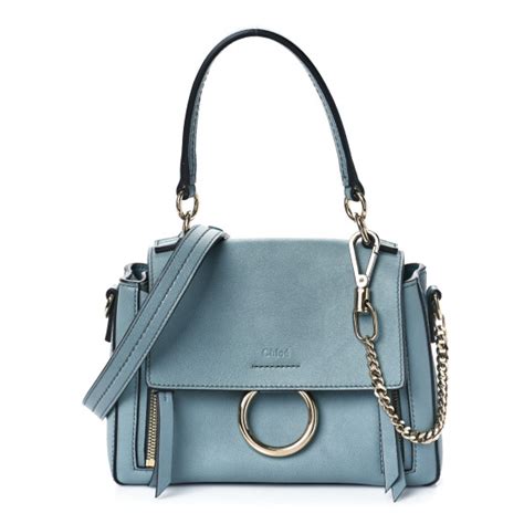 Chloe Calfskin Mini Faye Day Shoulder Bag Cloudy Blue