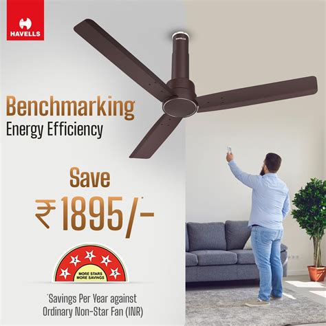 Buy HAVELLS Elio 5 Star 1200mm 3 Blade BLDC Motor Ceiling Fan With