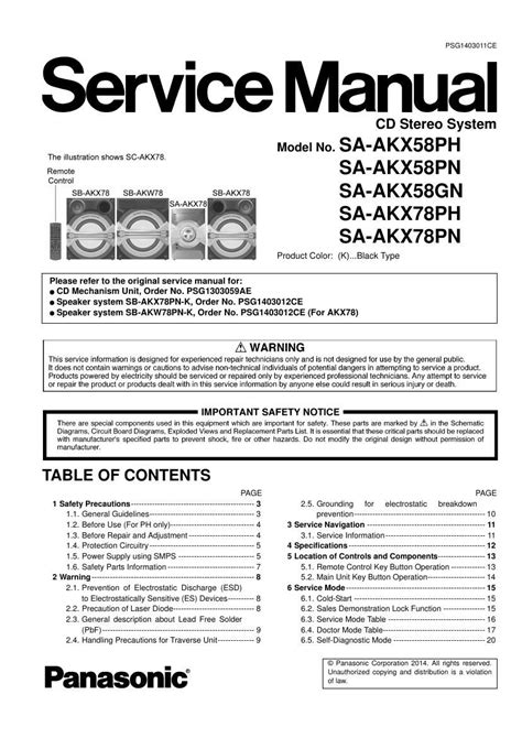 Download Panasonic Sa Akx58 78 Service Manual Free