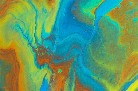 Paint Stains Fluid Art Abstraction Colorful Canvas Hd Wallpaper