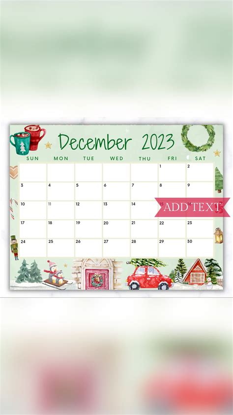 Cutest christmas calendar for december 2023 printable calendar for ...