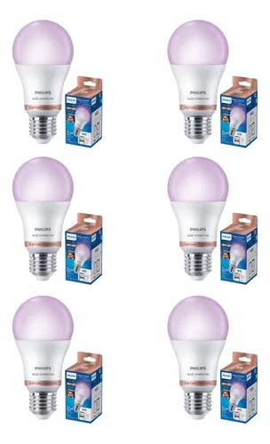 Pack 6 Philips Smart Wi Fi Inteligente E27 Multicolores Wiz