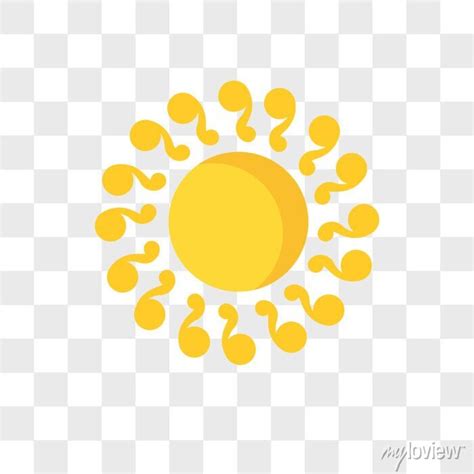 Sun Vector Icon Isolated On Transparent Background Sun Logo Wall