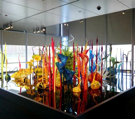 American Glass Sculptor And Entrepreneur Dale Chihuly`s Work Displayed At Clinton Presidential