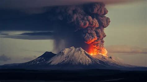 Volcano Eruption View From Cave Background, Erupt, Mountain, Stone ...