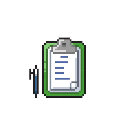 Task Paper And Pen In Pixel Art Style 21847551 Vector Art At Vecteezy