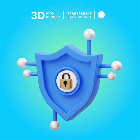 Premium Psd Psd Secure Shield 3d Icon Illustration