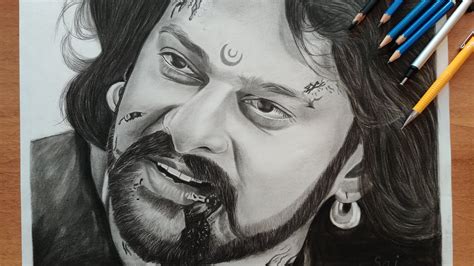 Realistic Drawing Of Bahubaliprabhas Step By Steptimelapse Youtube