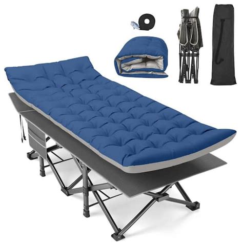 SEEUTEK 31.5 in. Outdoor Heavy Duty Folding Camping Cot with Carry Bag ...