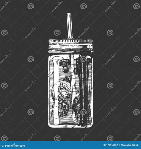 Lemonade In Mason Jar Stock Vector Illustration Of Illustration