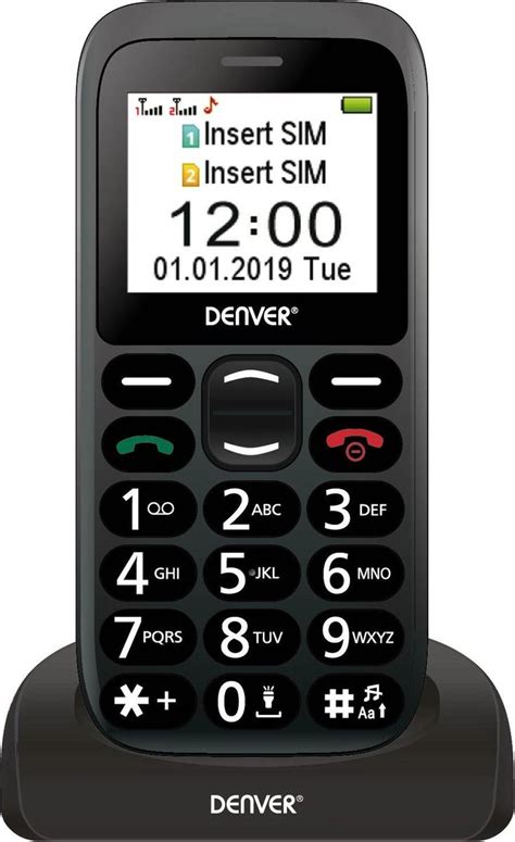 Denver Senioren Mobiele Telefoon Gsm Grote Toetsen Oplaadstation