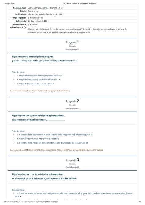 L6 Ejercicio Producto De Matrices Y Sus Propiedades 10 11 23 12 48